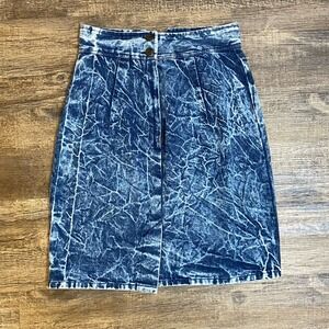 Kayo Of California Acid Wash Denim Skirt Y2K‎ Size 7 Vintage 80's 90's Grunge